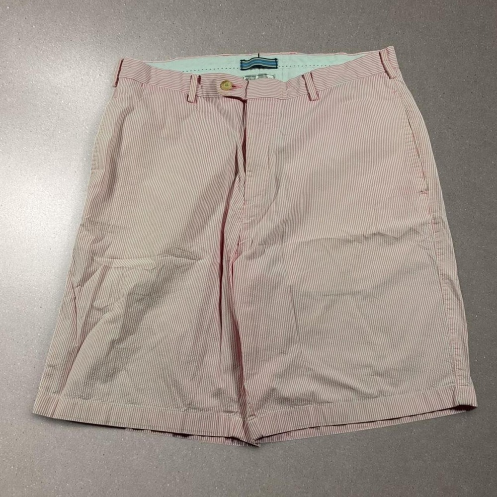 Peter Millar Shorts Men's 34 Pink Good Pima Cotton Striped Golf Athletic